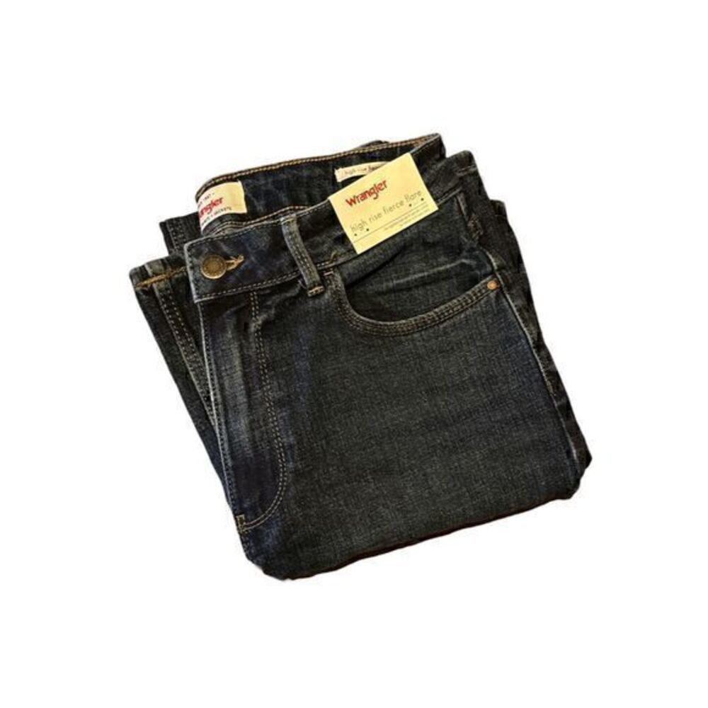 Wrangler High Rise Fierce Flare Jeans Women's Dark Wash Blue Stretch - Size 4